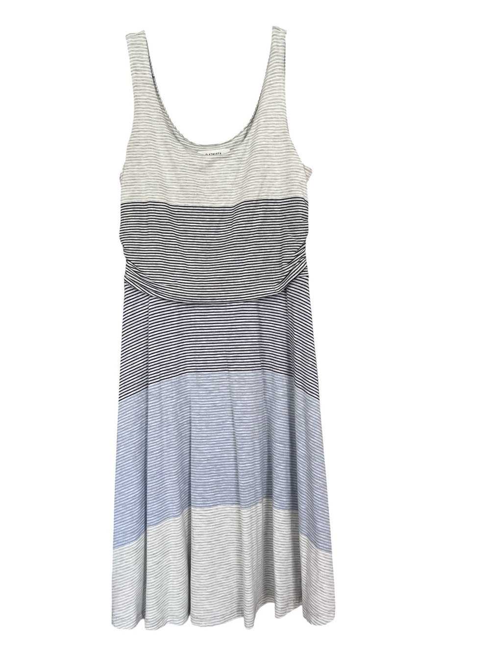 Athleta Santa Maria Sleeveless Dress Gray Striped Size Small